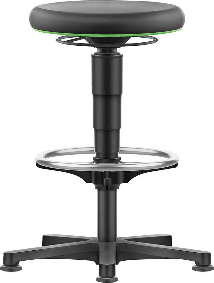 Produktbild Bimos Drehhocker Integralschaum Sitzhöhe 530 - 750 mm mit Gleiter und Fußring