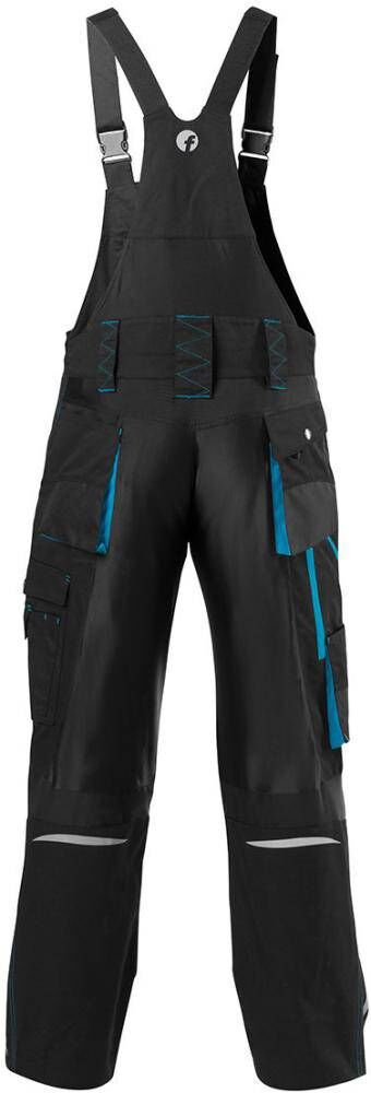 Produktbild Latzhose Arbeitshose 24 schwarz türkis Größe 52 Herren bild 2