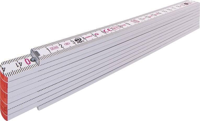 Produktbild Stabila Gliedermaßstab Buche 2 meter x 16 mm weiss Typ 1707