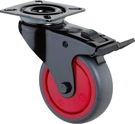 Produktbild BS Rollen Lenkrolle A820.A85.03 mit Totalfeststeller Platte Durchmesser 75 B 25mm 60 kg