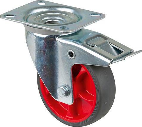 Produktbild BS Rollen Lenkrolle L420.B44.03 mit Totalfeststeller Rad 100mm 110 kg Stahl verzinkt