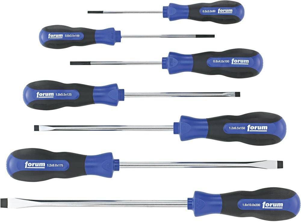 Produktbild FORUM Schraubendreher Satz rund Schlitz 7 teilig