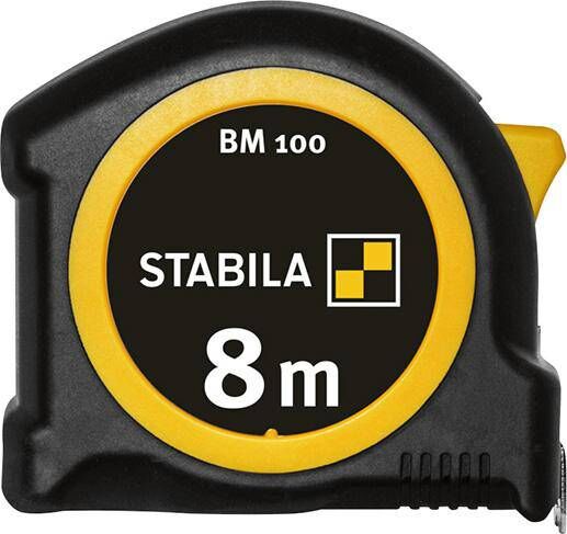 Produktbild Stabila Taschenbandmaß BM 100 8 meter x 25 mm Teilung mm/cm