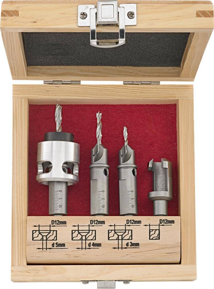 Produktbild Fortis Terrassendielenbohrer Set 3,4,5 mm + Zubehör 5 teilig