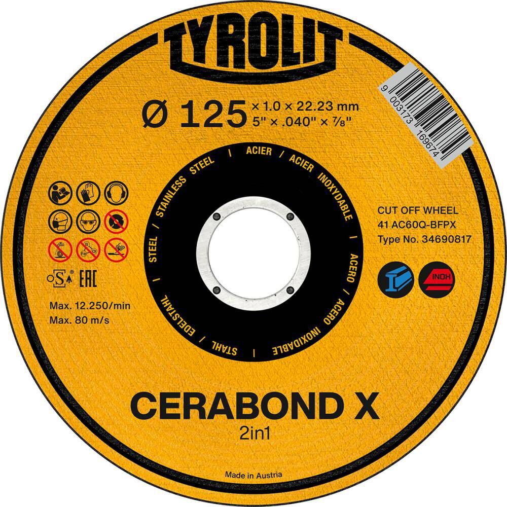 Produktbild Tyrolit Trennscheibe CERABOND X 115 x 1,6 mm gerade