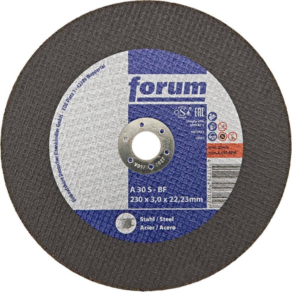 Produktbild FORUM Trennscheibe Stahl 230 x 3,0 mm T41 gerade