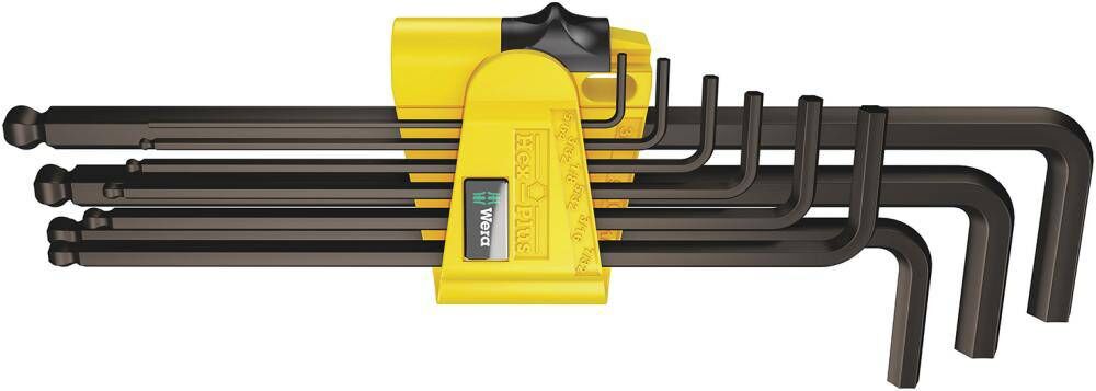 Produktbild Wera Winkelschraubendreher Satz 9-teilig 5/64 Zoll -3/8 Zoll lang Kugelkopf 6 kant