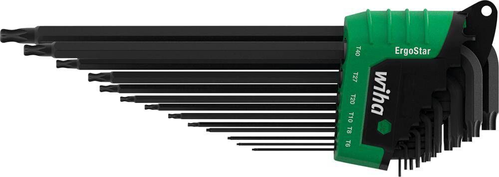 Produktbild Wiha Winkelschraubendreher Satz mit Kugelkopf 13 teilig T5-T45 schwarz ErgoStar