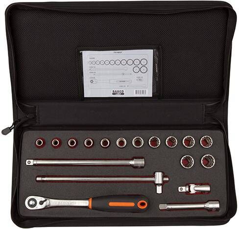 Produktbild BAHCO Steckschlüssel Satz 1/2 Zoll 7818DST 18-teilig