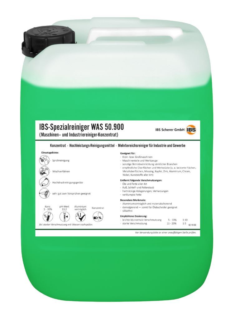 IBS Scherer Spezialreiniger WAS 50.900 Industriereiniger Konzentrat 20 Liter Kanister Produktbild IBS Scherer Spezialreiniger WAS 50.900 Industriereiniger Konzentrat 20 Liter Kanister