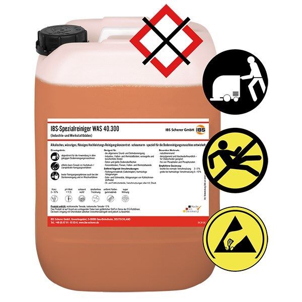 Produktbild IBS Scherer Spezialreiniger WAS 40.300 Reinigungsmittel 20 Liter rot Kanister