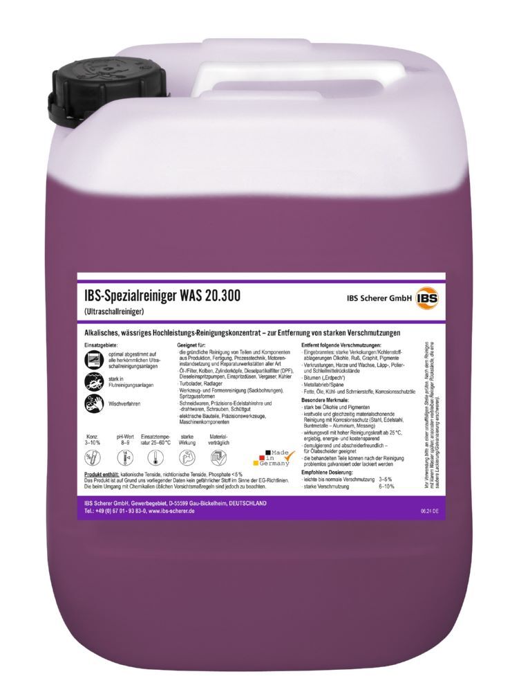 Produktbild IBS Scherer Spezialreiniger WAS 20.300 Violett Reinigungsmittel 20 Liter Kanister