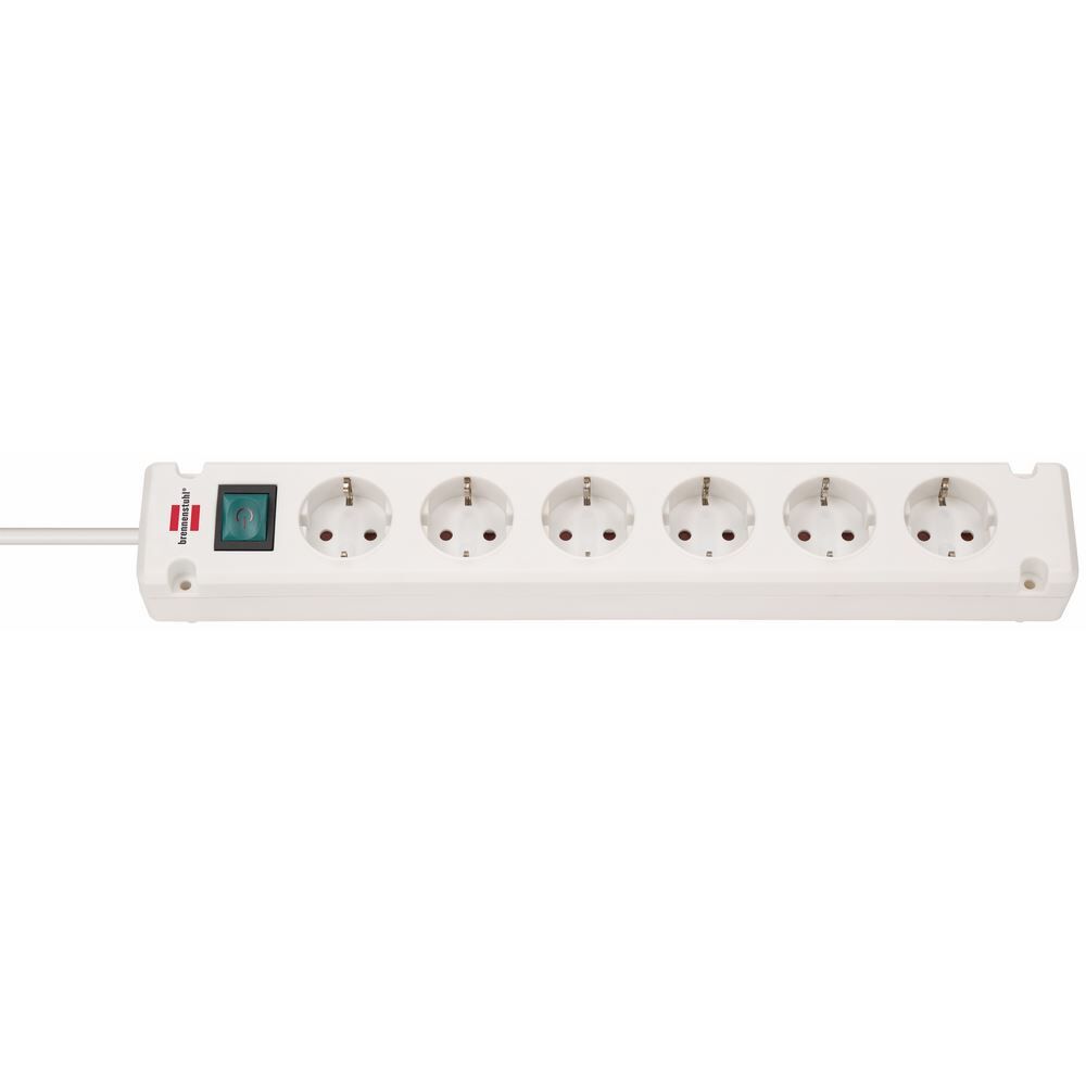 Brennenstuhl Bremounta Steckdosenleiste 6-fach weiß 3m H05VV-F 3G1,5 Produktbild Brennenstuhl Bremounta Steckdosenleiste 6-fach weiß 3m H05VV-F 3G1,5
