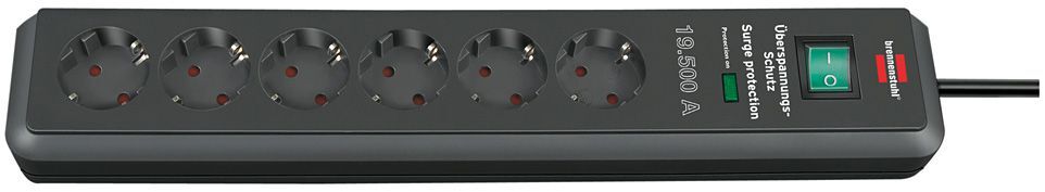 Brennenstuhl Steckdosenleiste Secure Tec mit Überspannungsschutz 19.500A für 6 Steckplätze Produktbild Brennenstuhl Steckdosenleiste Secure Tec mit Überspannungsschutz 19.500A für 6 Steckplätze