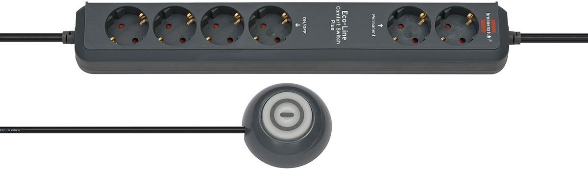 Brennenstuhl Steckdosenleiste Eco Line Comfort Switch Plus für 6 Steckplätze 1,5m Produktbild Brennenstuhl Steckdosenleiste Eco Line Comfort Switch Plus für 6 Steckplätze 1,5m