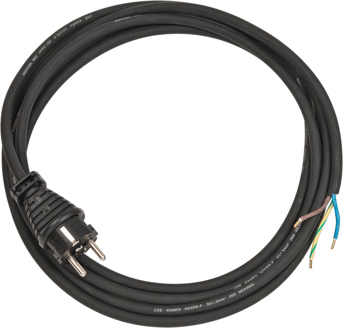 Brennenstuhl Anschlusskabel 3-polig 3m schwarz H05RR-F 3G1,5 Produktbild Brennenstuhl Anschlusskabel 3-polig 3m schwarz H05RR-F 3G1,5