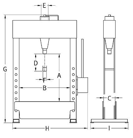 Compac Werkstattpresse FP50 m. Fußpumpe, 50t Produktbild Compac Werkstattpresse FP50 m. Fußpumpe, 50t bild 7