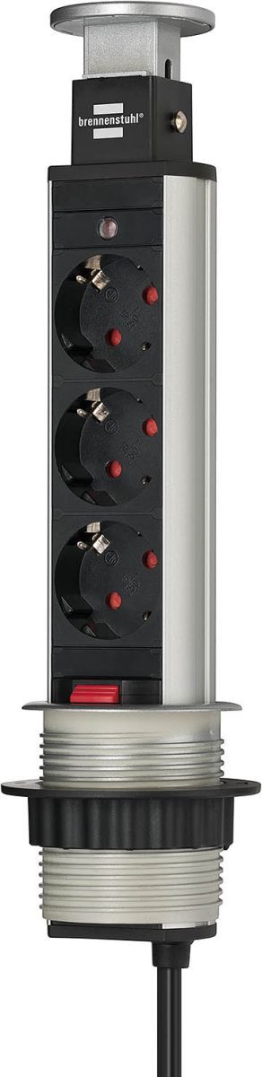 Brennenstuhl Tischsteckdosenleiste Tower Power für 3 Steckplätze 2m Produktbild Brennenstuhl Tischsteckdosenleiste Tower Power für 3 Steckplätze 2m