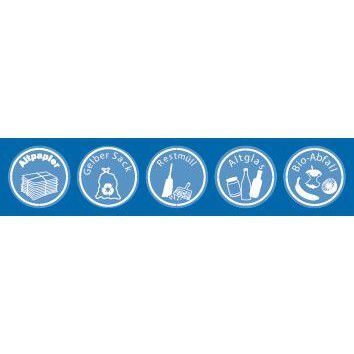 Stumpf Aufkleber D100mm 5 Symbole Produktbild Stumpf Aufkleber D100mm 5 Symbole