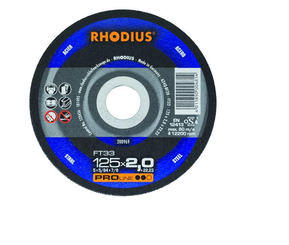 Trennscheibe Rhodius FT33 125x3mm Produktbild Trennscheibe Rhodius FT33 125x3mm