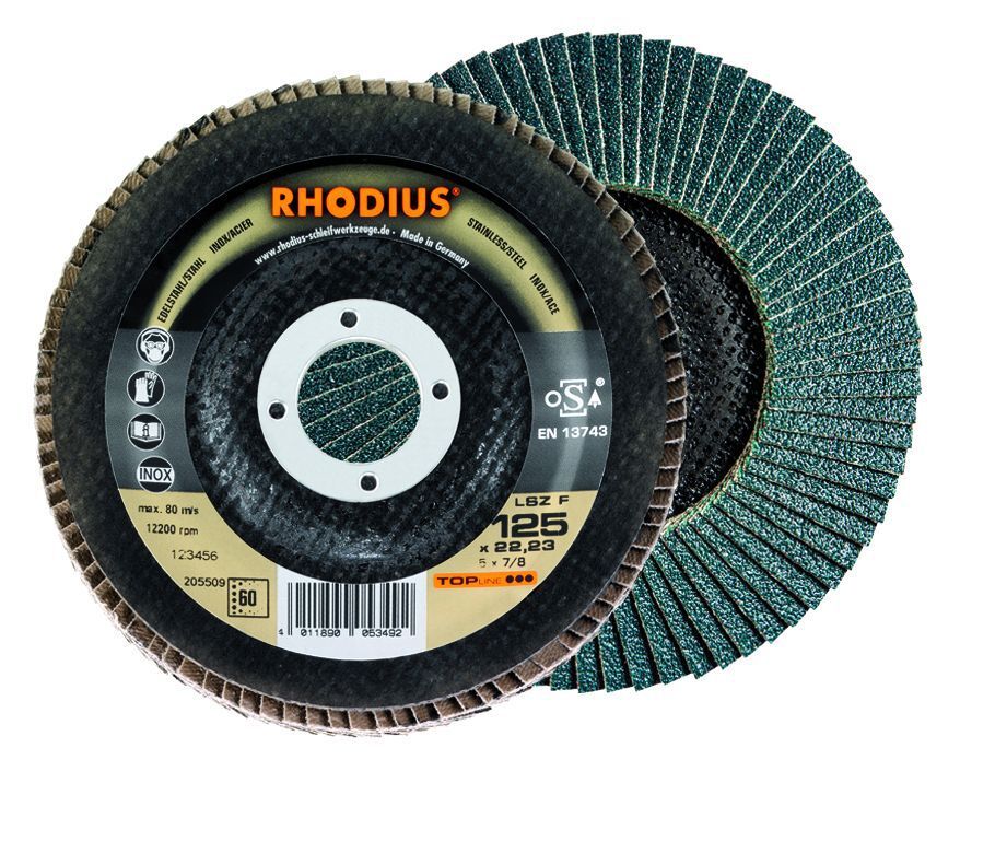 Lamellenschleifscheibe Rhodius LGZ F1 115mm Produktbild Lamellenschleifscheibe Rhodius LGZ F1 115mm