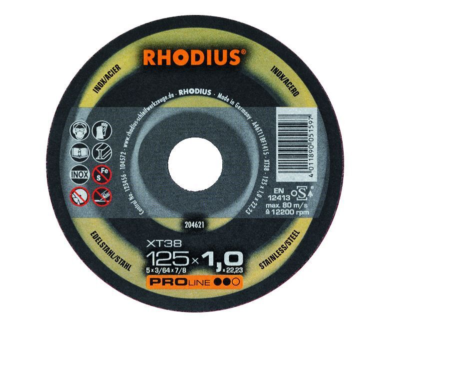 Trennscheibe Rhodius XT38 TOP 125x1mm Produktbild Trennscheibe Rhodius XT38 TOP 125x1mm