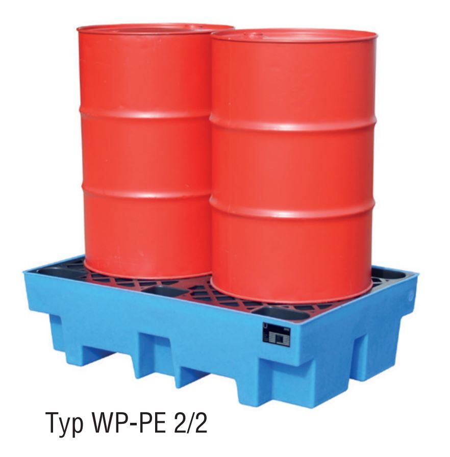 Bauer PE-Auffangwanne WP-PE 2/2 mit PE-Palette für max. 2x 200l Fässer Produktbild Bauer PE-Auffangwanne WP-PE 2/2 mit PE-Palette für max. 2x 200l Fässer bild 2