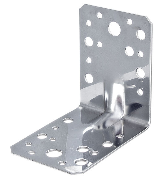 Alberts Schwerlast-Winkelverbinder m.Sicke, Edelstahl, TxHxB 90x90x65 mm Produktbild Alberts Schwerlast-Winkelverbinder m.Sicke, Edelstahl, TxHxB 90x90x65 mm