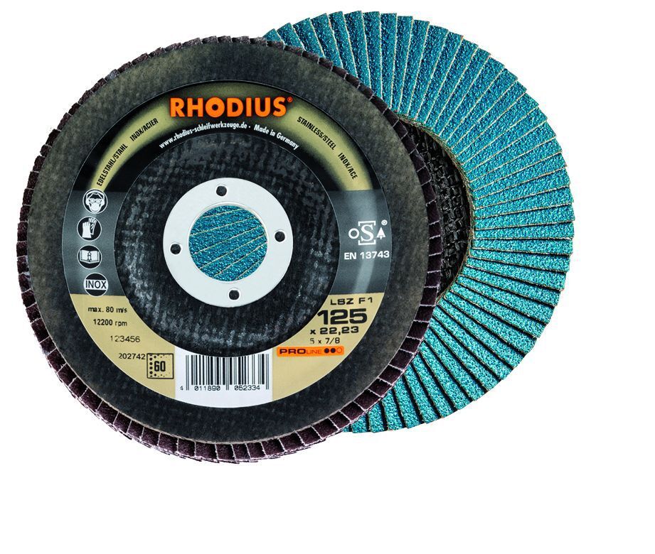 Lamellenschleifscheibe Rhodius LSZ F1 125mm Produktbild Lamellenschleifscheibe Rhodius LSZ F1 125mm