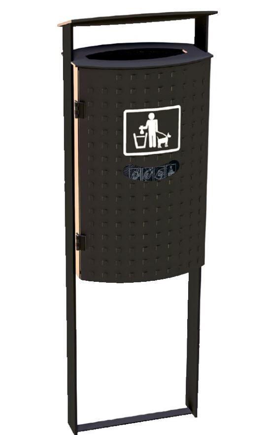 Renner Stand Abfallbehälter 70 l und Beutelspender RAL7016 Produktbild Renner Stand Abfallbehälter 70 l und Beutelspender RAL7016