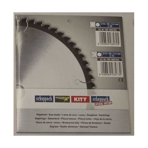 SCHEPPACH HW Kreissägeblatt Ø210x30x2,4x1,6 mm Z72 Produktbild SCHEPPACH HW Kreissägeblatt Ø210x30x2,4x1,6 mm Z72 bild 2