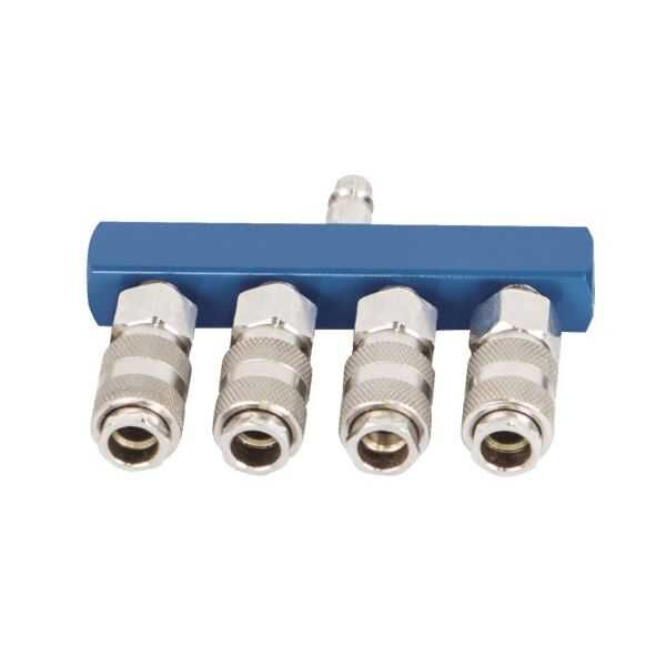 SCHEPPACH 4-Wege Druckluftverteiler für Druckluftschnellkupplungen Produktbild SCHEPPACH 4-Wege Druckluftverteiler für Druckluftschnellkupplungen