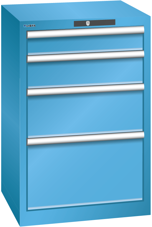 Schubladenschrank Lista Typ 27x27 mit 4 Schubladen jeweils bis 75 kg Produktbild Schubladenschrank Lista Typ 27x27 mit 4 Schubladen jeweils bis 75 kg