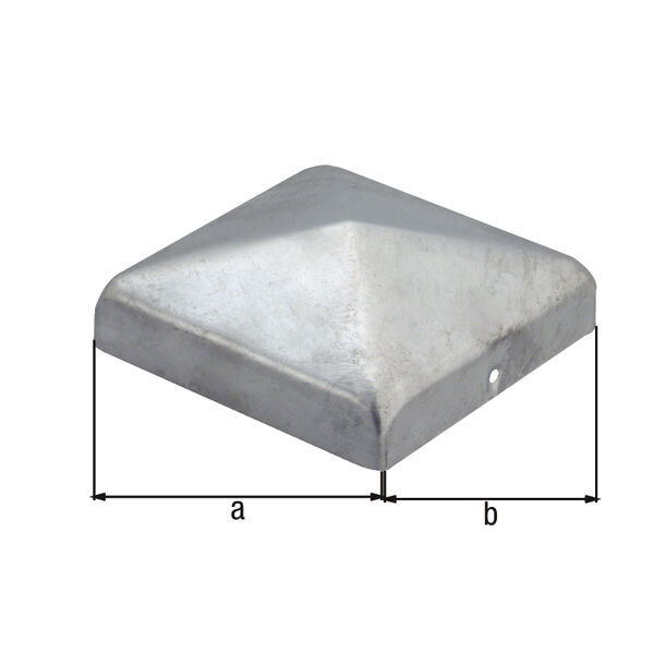 Alberts Pfostenkappe, für Holzpfosten, flach, feuerverzinkt, LxB 100x100 mm Alberts Pfostenkappe, für Holzpfosten, flach, feuerverzinkt, LxB 100x100 mm