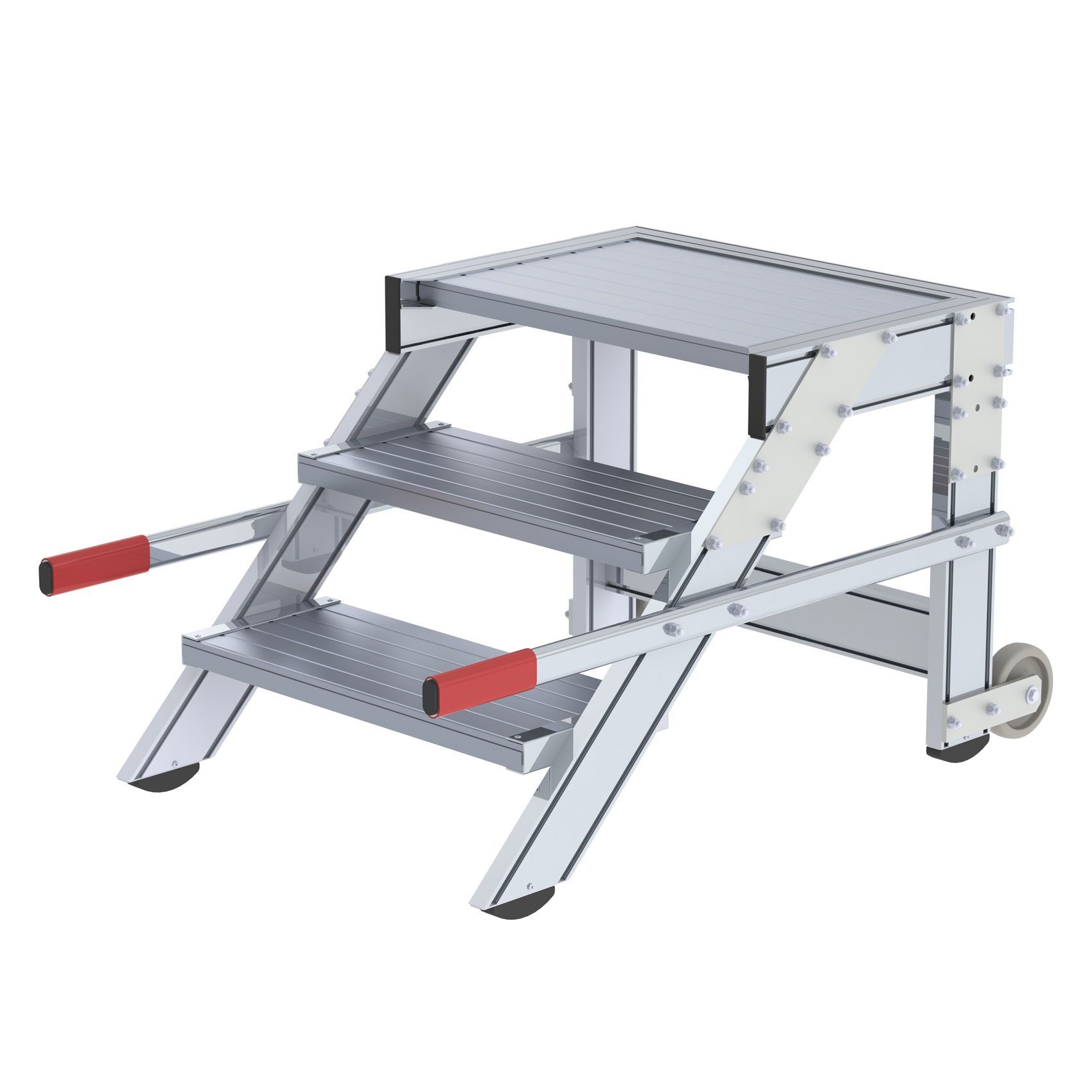Günzburger Aluminium Arbeitspodest fahrbar 600 mm breit mit 3 Stufen Produktbild Günzburger Aluminium Arbeitspodest fahrbar 600 mm breit mit 3 Stufen