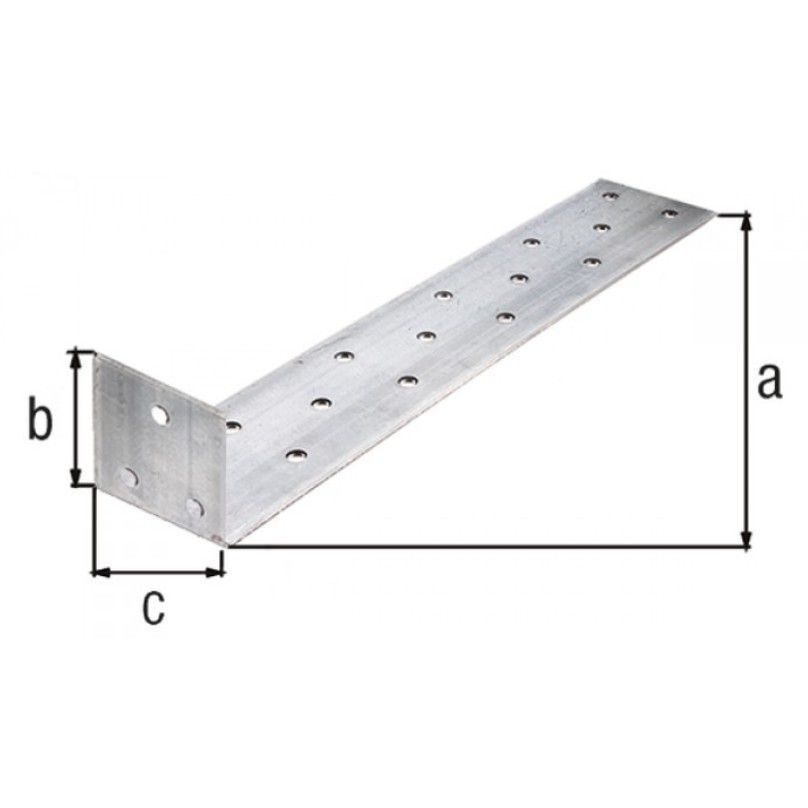 Alberts Flachstahl-Betonanker, sendzimirverzinkt, zum Einbetonieren, TxHxB 205x40x40 mm Produktbild Alberts Flachstahl-Betonanker, sendzimirverzinkt, zum Einbetonieren, TxHxB 205x40x40 mm
