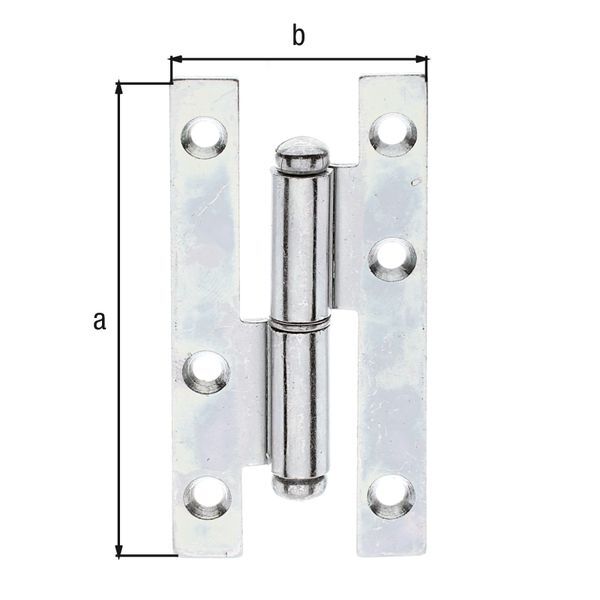 Alberts Aushebescharnier sendzimirverzinkt rechts, LxB 94x45 mm Produktbild Alberts Aushebescharnier sendzimirverzinkt rechts, LxB 94x45 mm