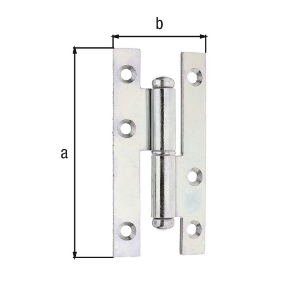 Alberts Aushebescharnier verzinkt, links, LxB 94x45 mm Produktbild Alberts Aushebescharnier verzinkt, links, LxB 94x45 mm