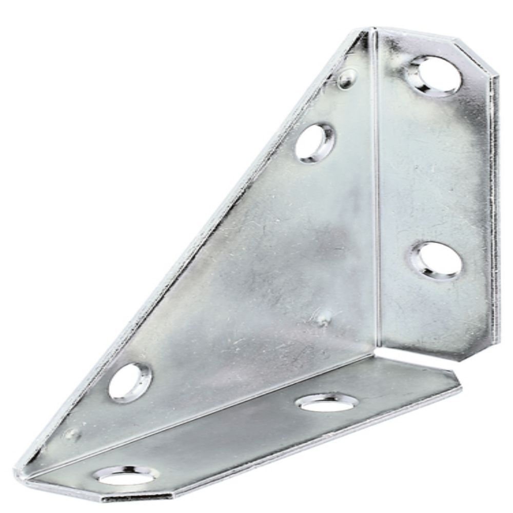 Alberts Eckplatte, galv. verzinkt, Schenkellängen 75 mm, Breite 105 mm Produktbild Alberts Eckplatte, galv. verzinkt, Schenkellängen 75 mm, Breite 105 mm