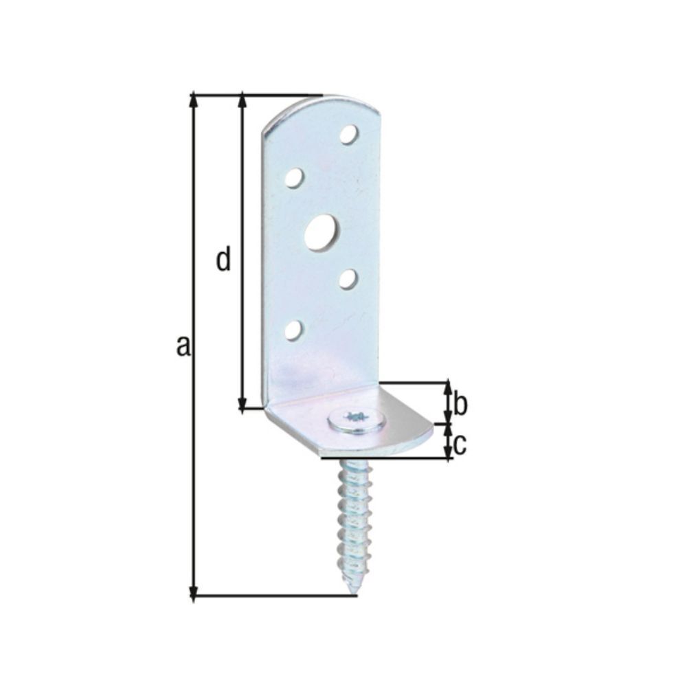 Alberts Flechtzaunhalter, L-Form, galv. verzinkt, HxB 115x31,5 mm Produktbild Alberts Flechtzaunhalter, L-Form, galv. verzinkt, HxB 115x31,5 mm