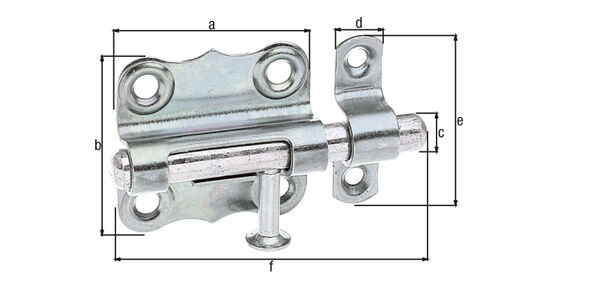 Alberts Grendelriegel mit Knopfgriff verzinkt LxB39x38 mm Alberts Grendelriegel mit Knopfgriff verzinkt LxB39x38 mm