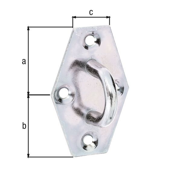 Alberts Öse auf Platte galvanisch verzinkt Länge 64 mm Breite 41 mm Produktbild Alberts Öse auf Platte galvanisch verzinkt Länge 64 mm Breite 41 mm
