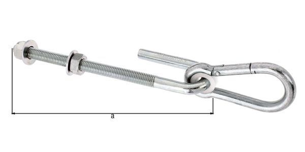 Alberts Schaukelhaken galvanisch verzinkt Gewinde M12 Länge 200mm Produktbild Alberts Schaukelhaken galvanisch verzinkt Gewinde M12 Länge 200mm