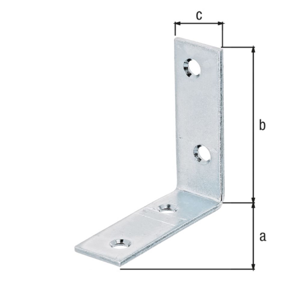 Alberts Stuhlwinkel verzinkt, TxHxB 60x60x20 mm Produktbild Alberts Stuhlwinkel verzinkt, TxHxB 60x60x20 mm