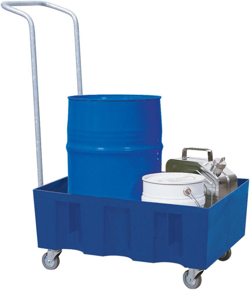 Asecos Auffangwanne PE 60 l m. Rollen u. Bügel Produktbild Asecos Auffangwanne PE 60 l m. Rollen u. Bügel