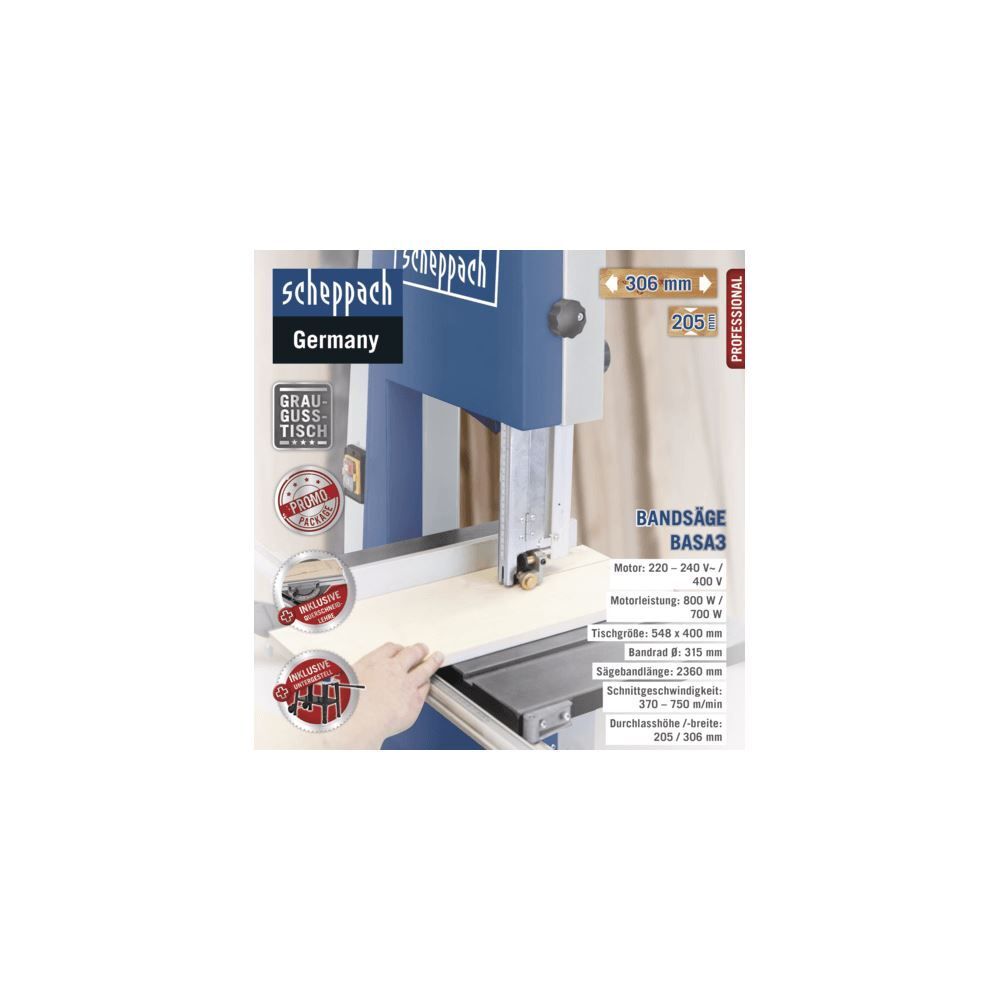 SCHEPPACH Bandsäge BASA3 400V 50Hz 700W SCHEPPACH Bandsäge BASA3 400V 50Hz 700W