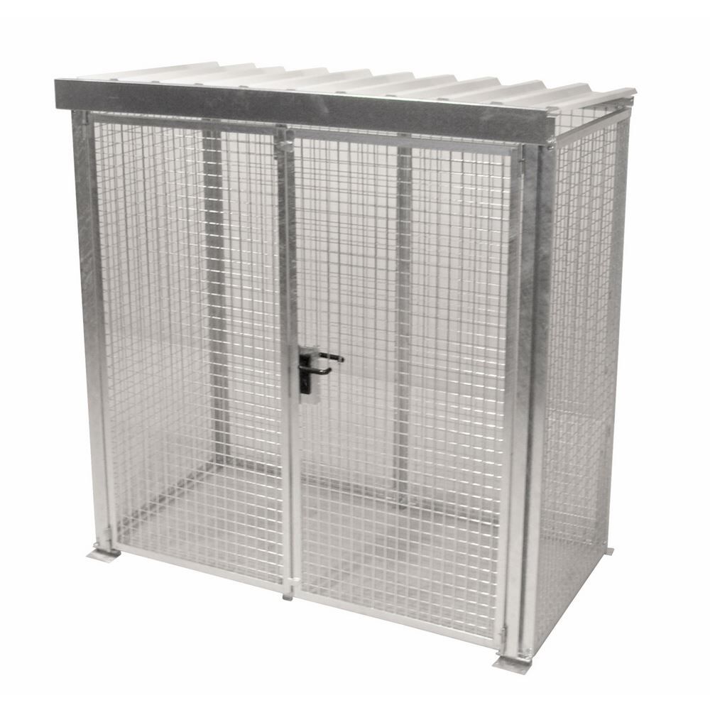 Bauer Gasflaschen Container GFC-M1/D-DF mit Dach und Doppelflügeltür für 32 Gasflaschen Ø220mm Produktbild Bauer Gasflaschen Container GFC-M1/D-DF mit Dach und Doppelflügeltür für 32 Gasflaschen Ø220mm