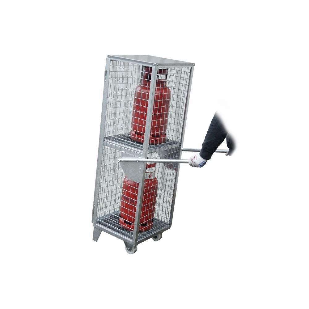 Bauer Gasflaschen Depot GFD-R 2 verzinkt Drahtgitter mit Rohrgriffen und Rädern Produktbild Bauer Gasflaschen Depot GFD-R 2 verzinkt Drahtgitter mit Rohrgriffen und Rädern