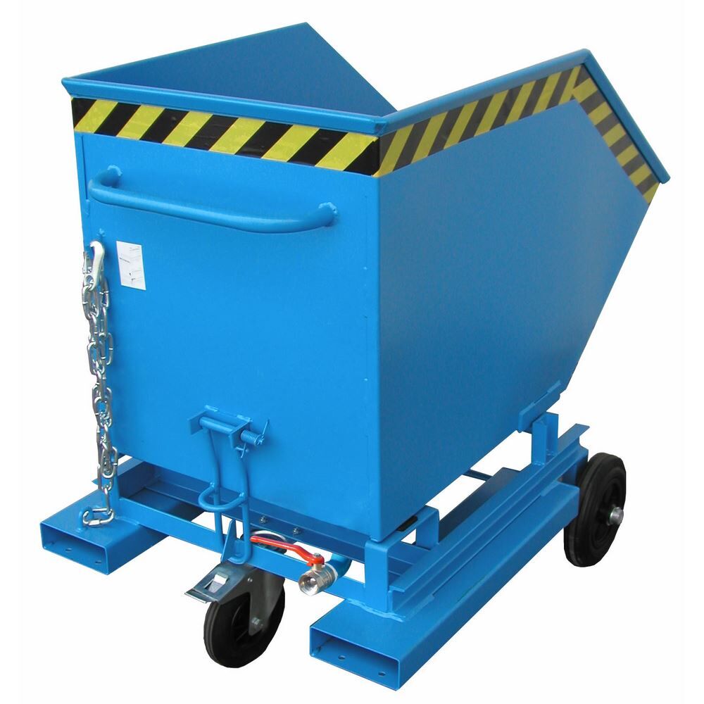 Bauer Späne Kastenwagen SKW-ET 250 Vollgummi Rollen Ablasshahn 1" Inhalt 250 Liter lackiert blau Produktbild Bauer Späne Kastenwagen SKW-ET 250 Vollgummi Rollen Ablasshahn 1" Inhalt 250 Liter lackiert blau