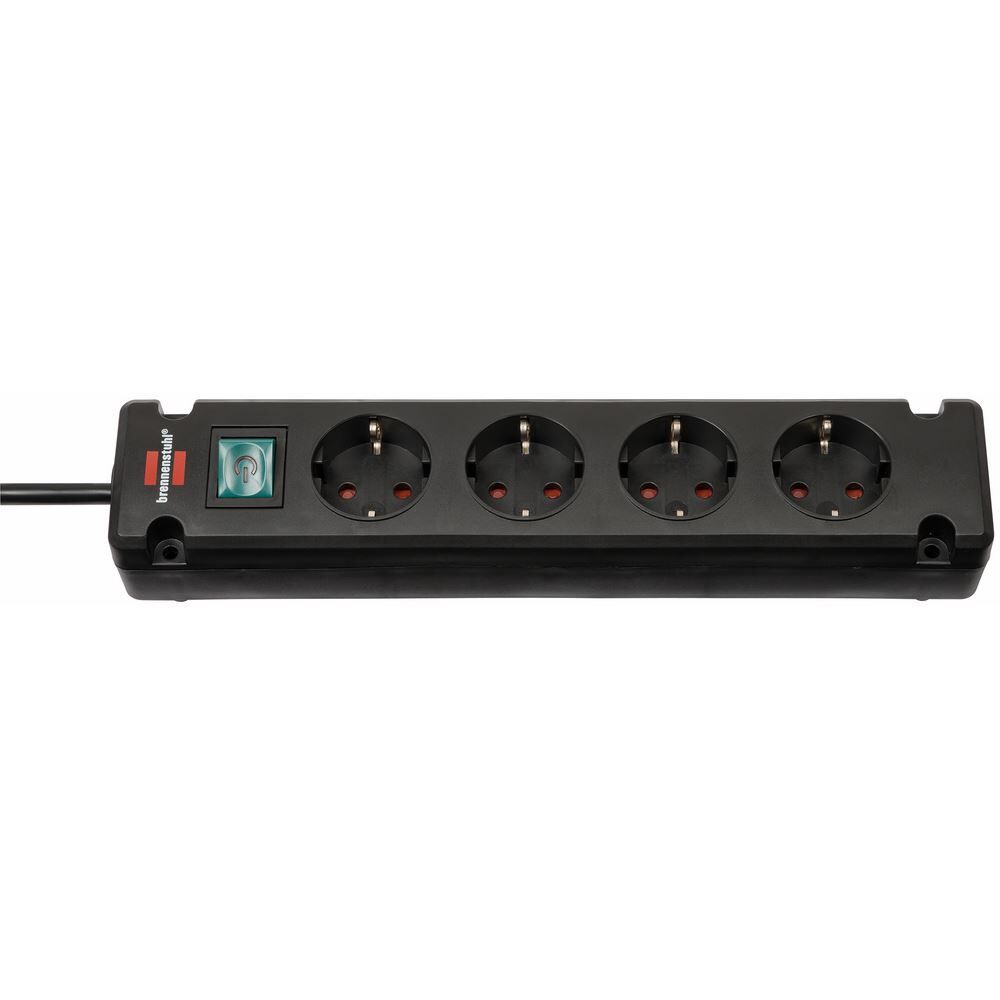Brennenstuhl Bremounta Steckdosenleiste 4-fach schwarz 1,5m H05VV-F 3G1,5 Produktbild Brennenstuhl Bremounta Steckdosenleiste 4-fach schwarz 1,5m H05VV-F 3G1,5